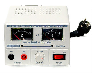 Labornetzgert 0-15V, 2A max mit Analoganzeige fr Strom und Spannung