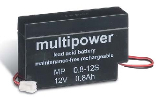 Multipower Blei-Vlies Akku 12V 0,8Ah mit JST-Stecker