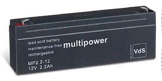 MultiPower AGM-Blei-Gel-Akku mit 12 Volt und 2,2Ah
