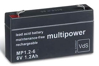 AGM-Bleigelaccu Multipower 6Volt 1,2Ah