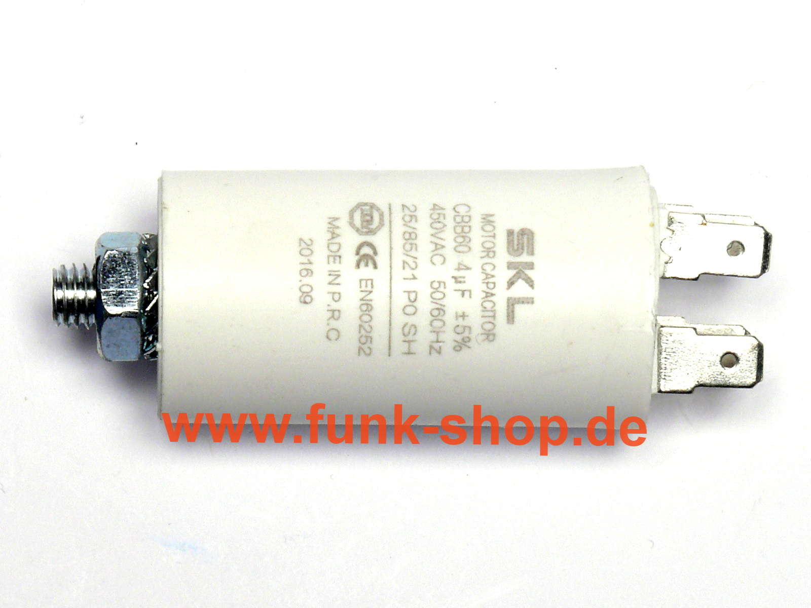 Motorkondensator mit 4,0uF als Anlasskondensator (Anlaufkondesator), Betriebskondensator oder Phasenschiebekondesator (Phasenschieber)