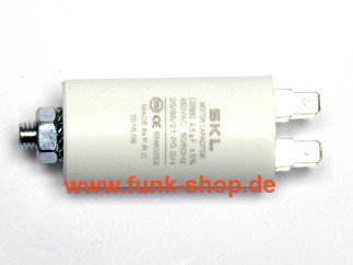Motorkondensator (Anlasskondensator, Anlaufkondensator, Betriebskondensator) mit 4,5 uF 450VAC